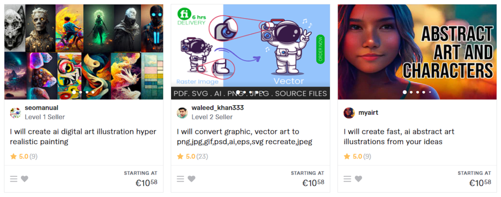 Fiverr AI Art Gigs